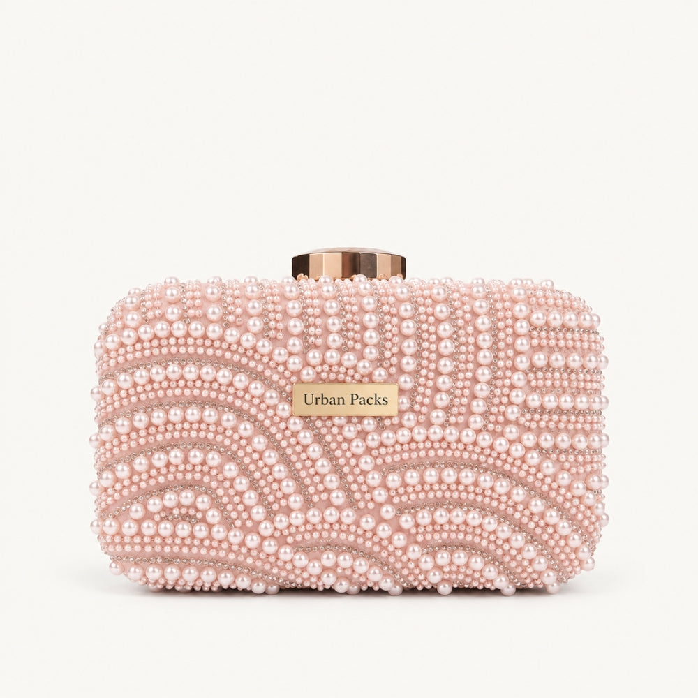 Pearl Wave Box Clutch