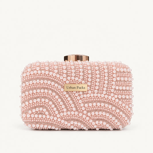 Pearl Wave Box Clutch