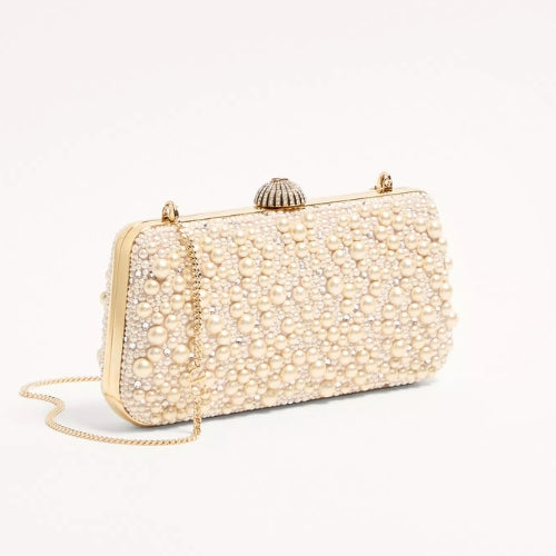 Pearl Beaded Evening Clutch