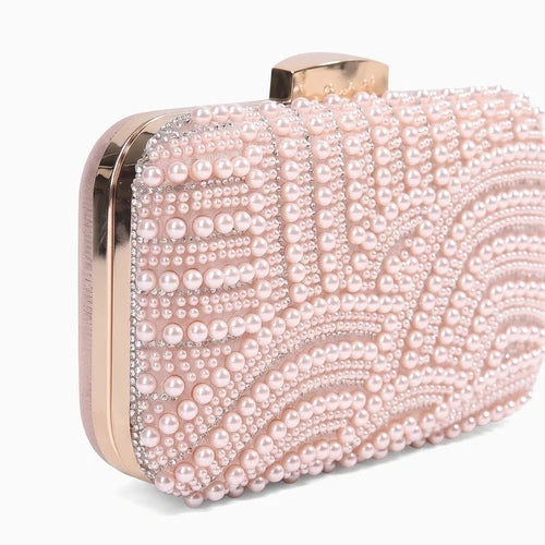Pearl Wave Box Clutch