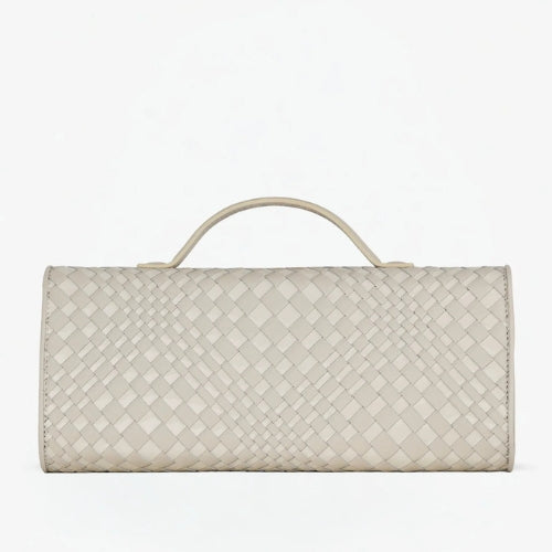 Woven Leather Frame Clutch