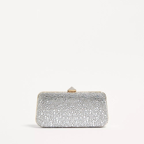 Silver Rhinestone Evening Clutch