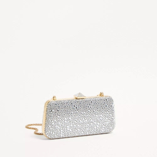 Silver Rhinestone Evening Clutch