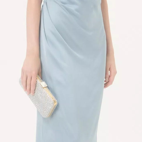 Silver Rhinestone Evening Clutch