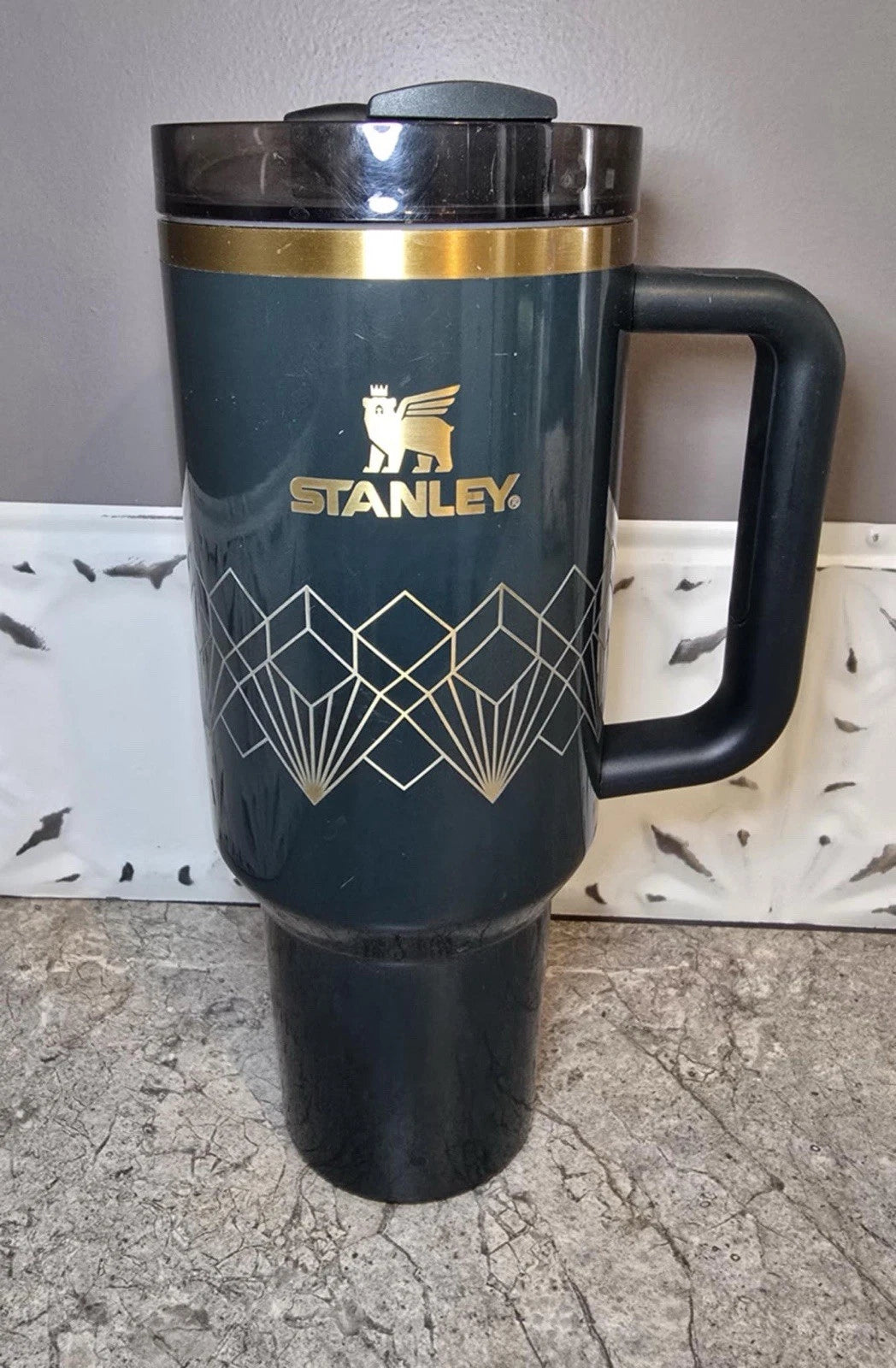 Limited Edition Green & Gold Stanley Quencher 40oz Tumbler